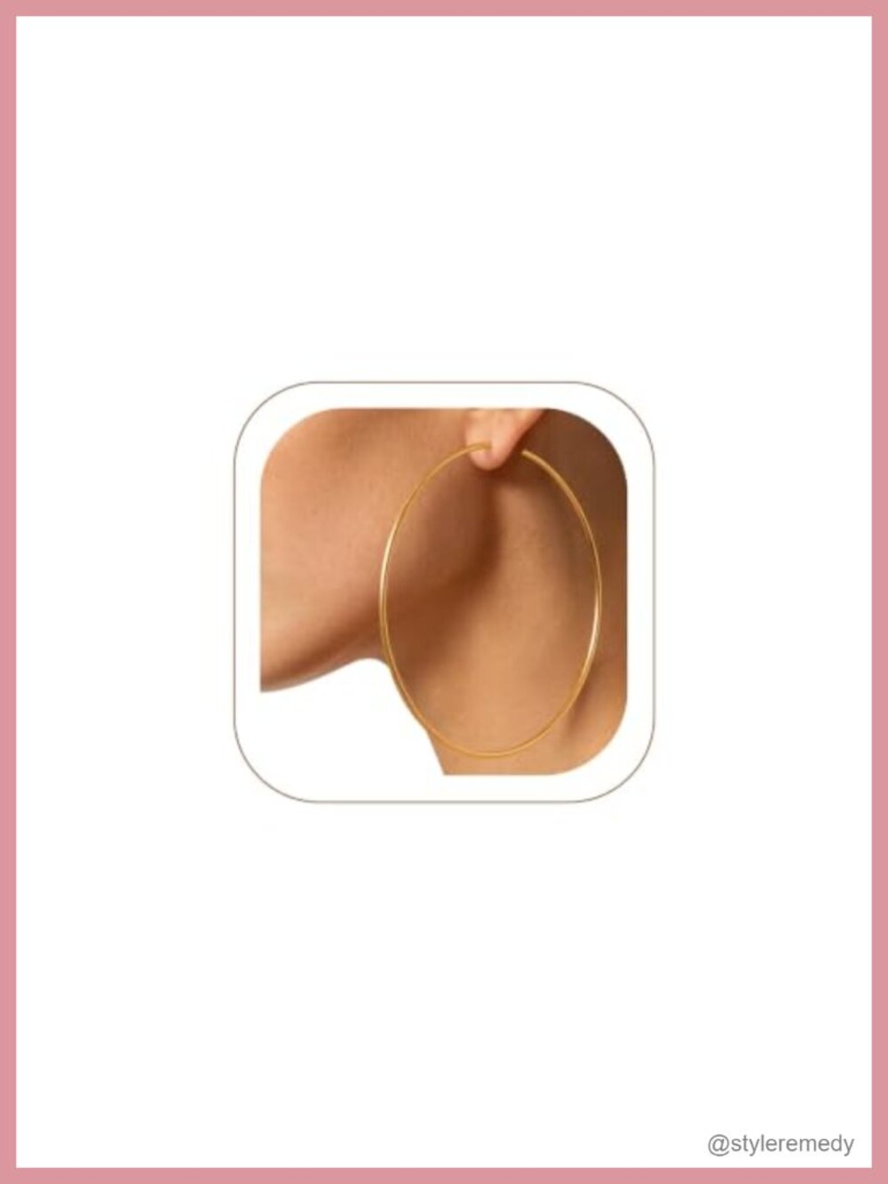 Thin Gold Plated Hoop Earrings for Women 100mm Stainless Steel